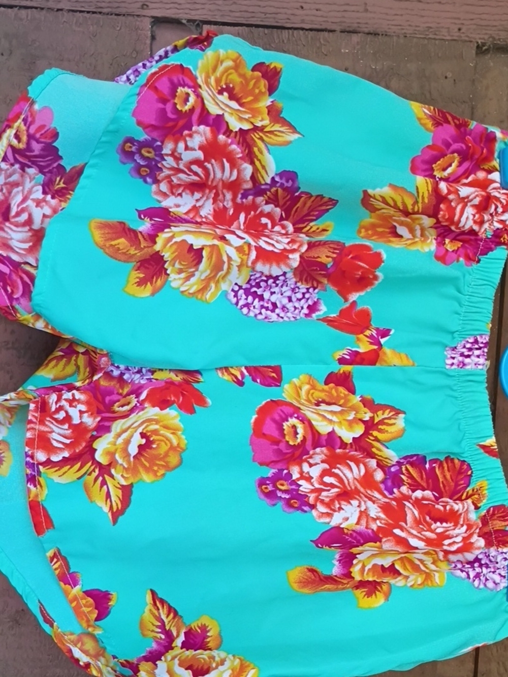 Women's Floral Turquoise Shorts - Bright Multi